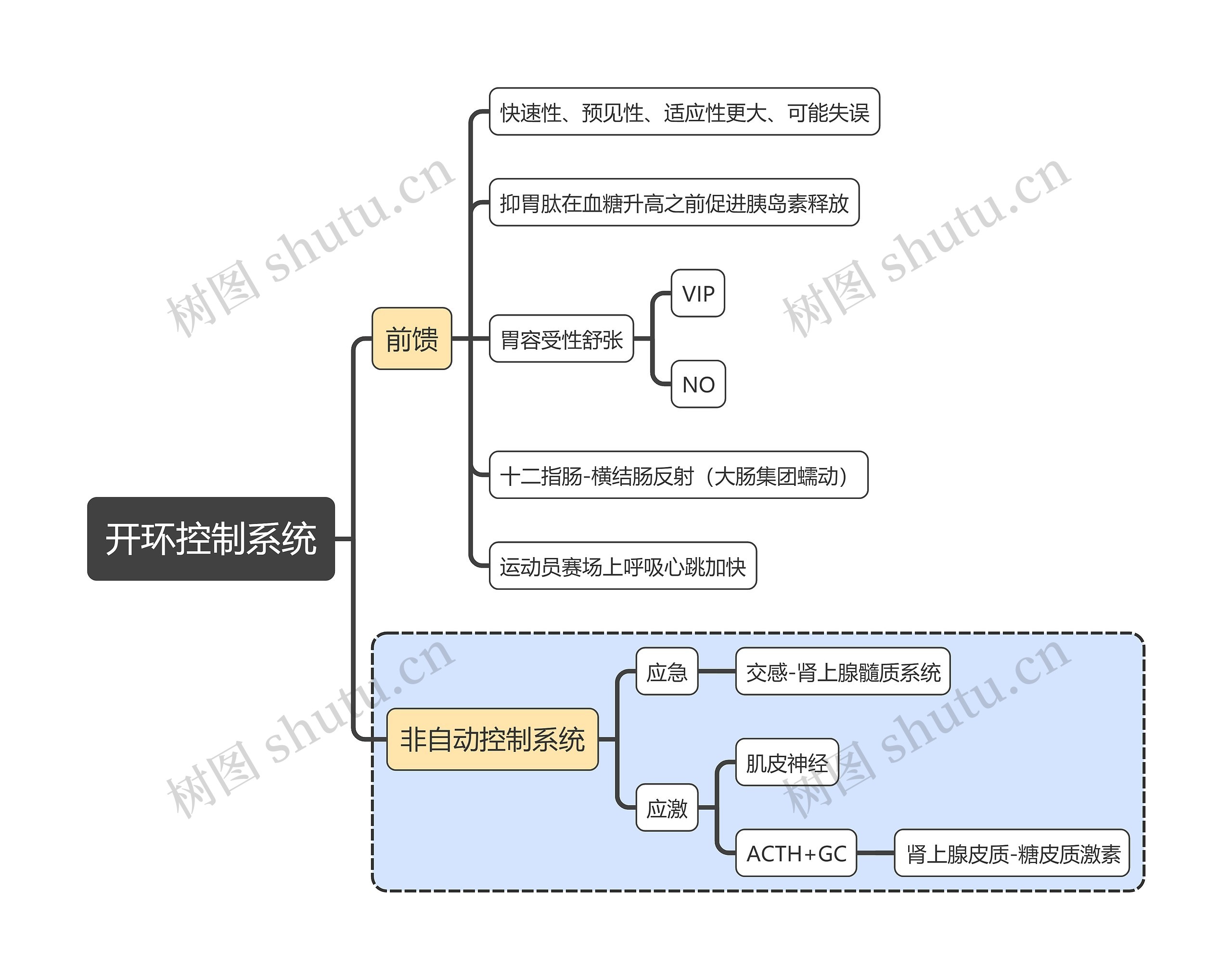 医学知识开环控制系统思维导图