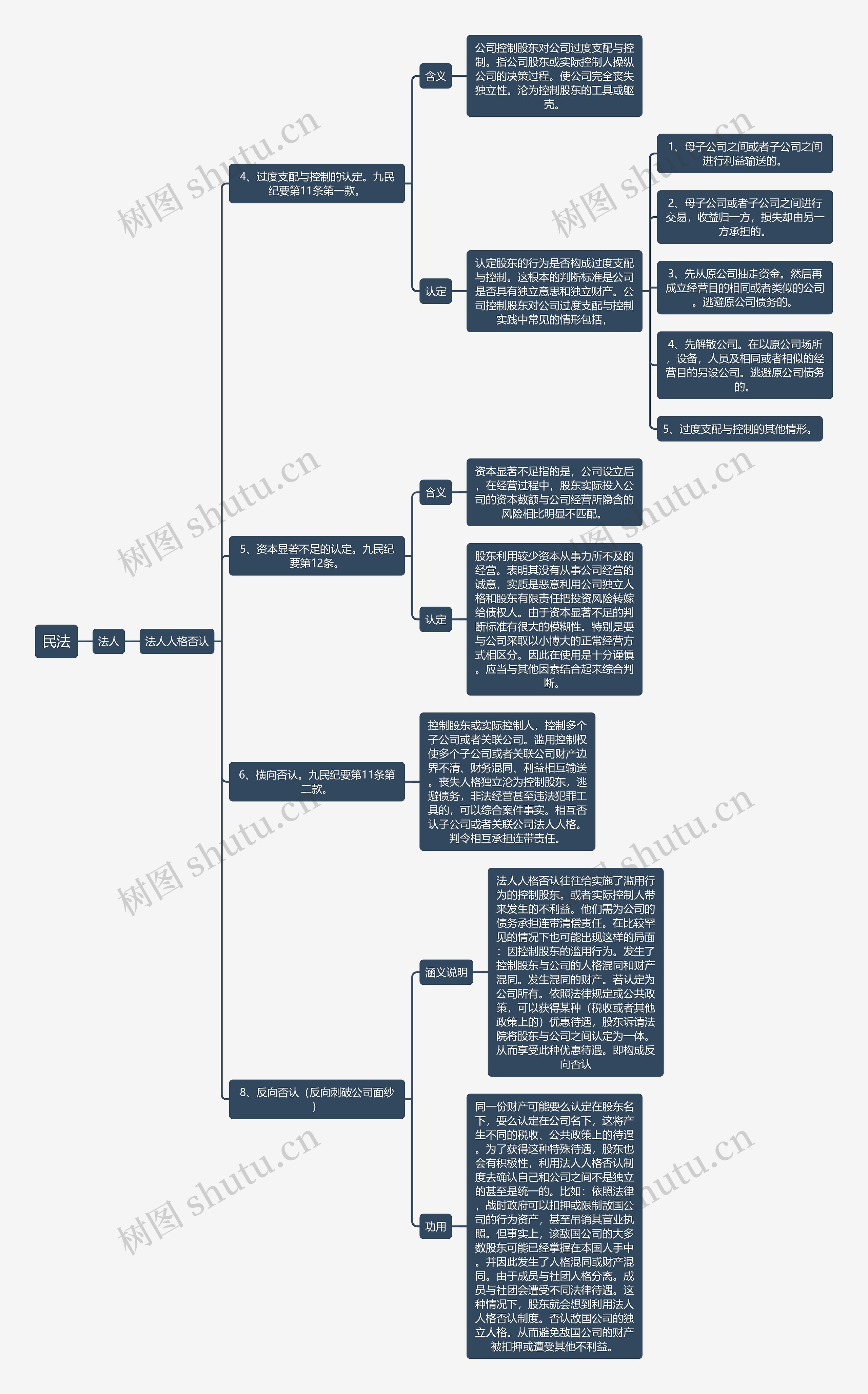 民法-过度支配与控制的认定思维导图