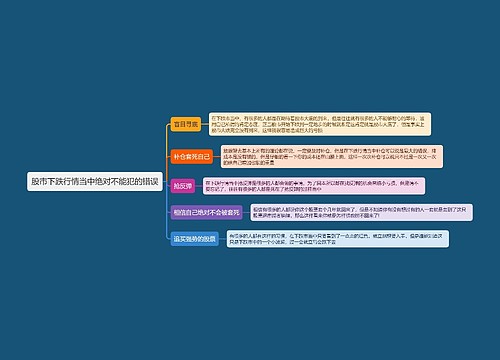 股市下跌行情当中绝对不能犯的错误