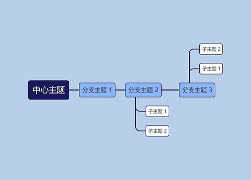 蓝色简约中心主题时间图