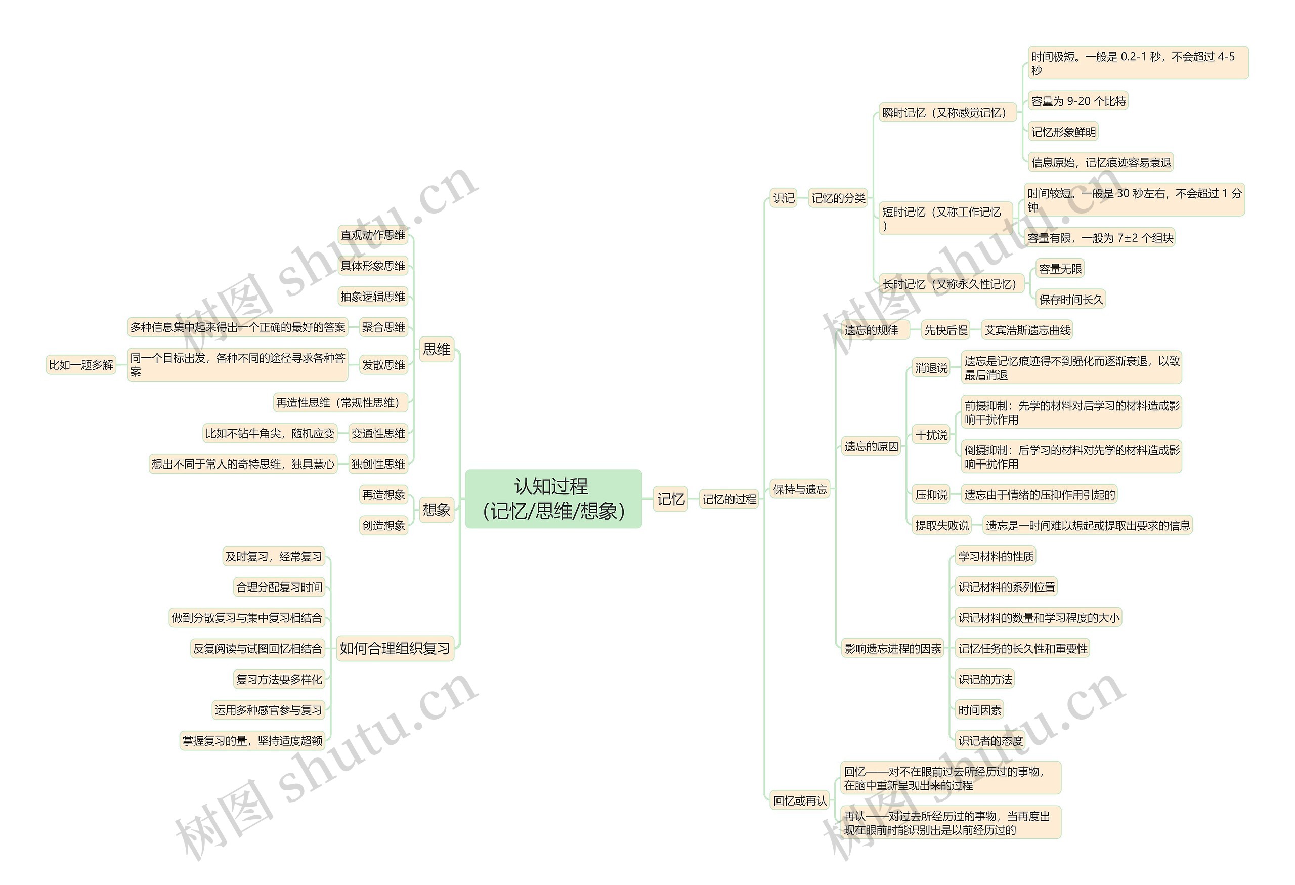 教育知识与能力《认知过程（记忆/思维/想象）》思维导图