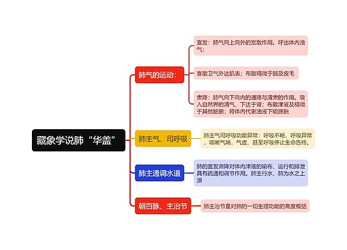 藏象学说肺“华盖”思维导图