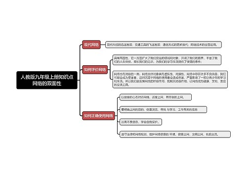 人教版九年级上册知识点网络的双面性