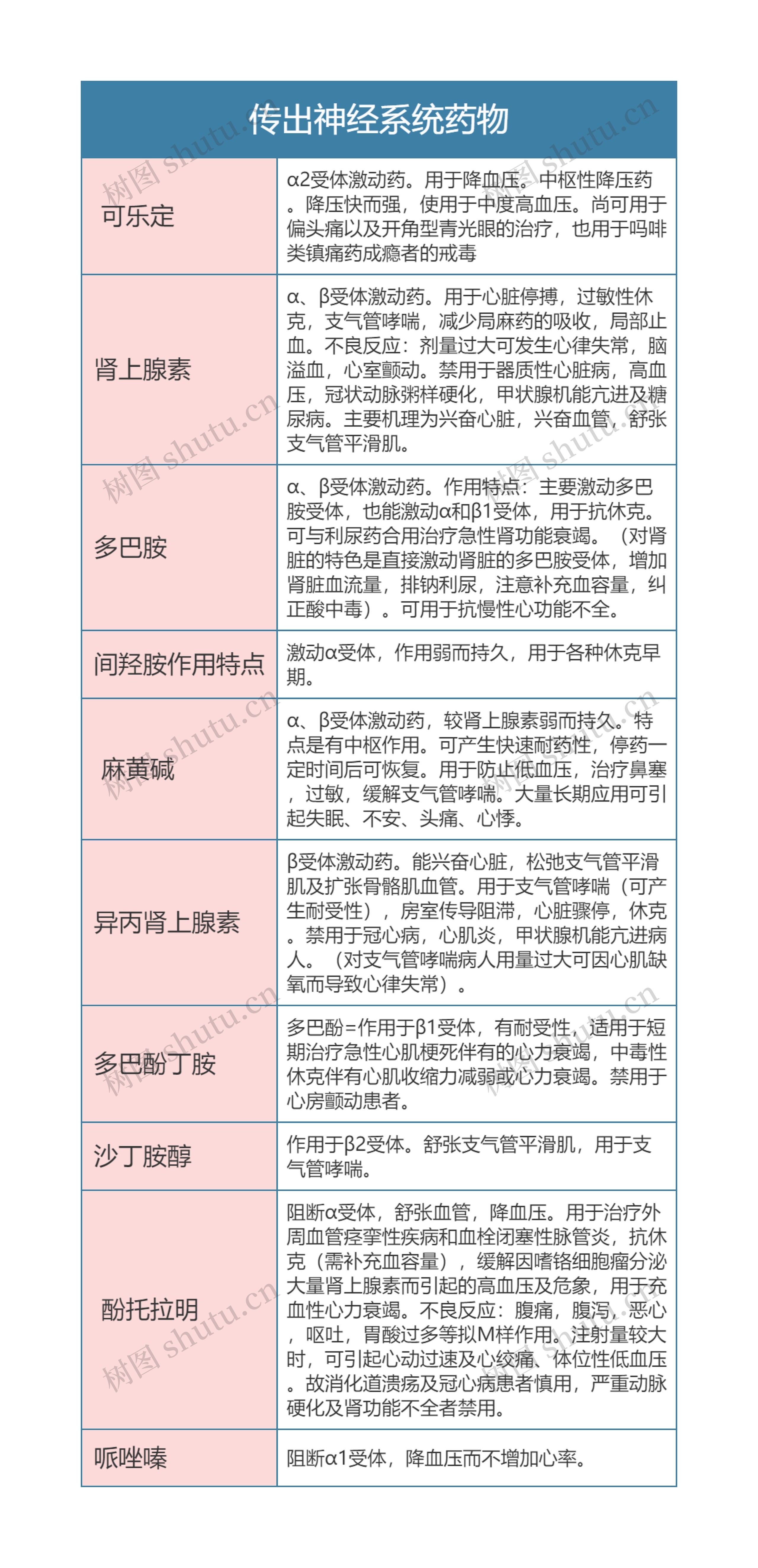 药理学  传出神经系统药物思维导图