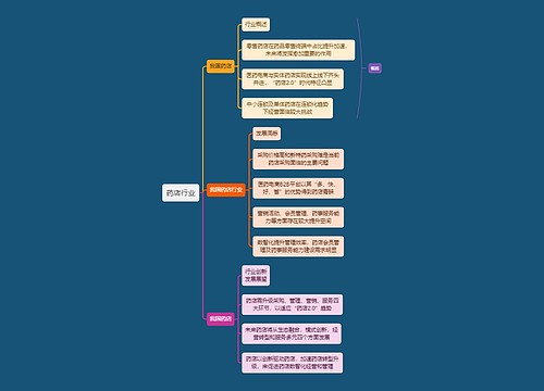 职业技能药店行业思维导图