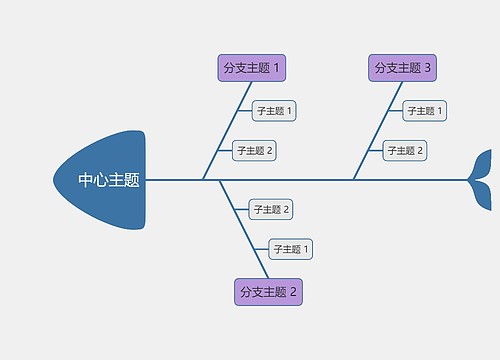 优雅配色主题鱼骨图模板专辑-3