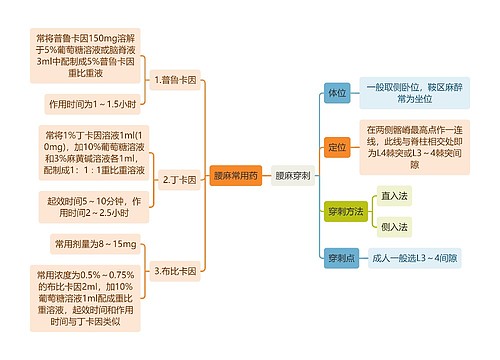 医学知识腰麻穿刺思维导图