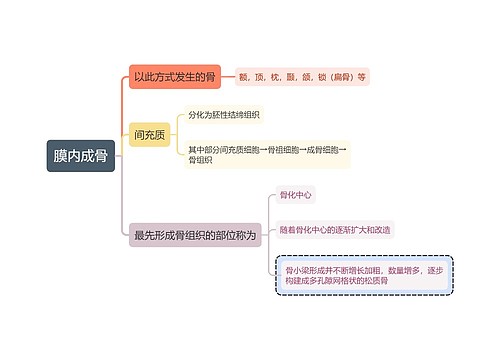 医学知识膜内成骨思维导图