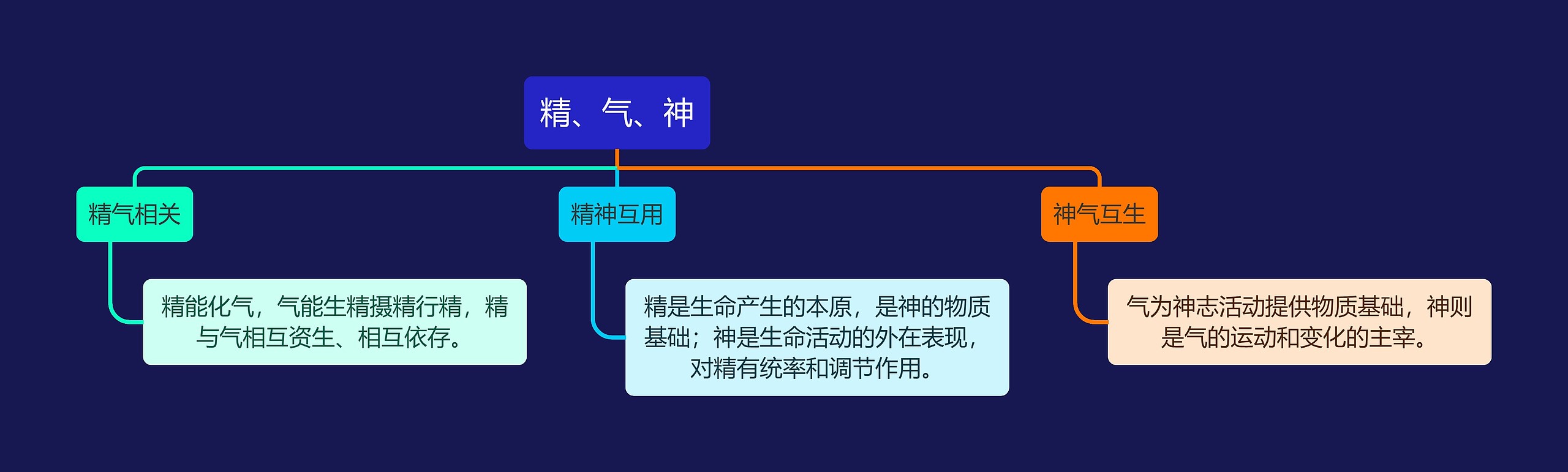 中医知识精、气、神思维导图