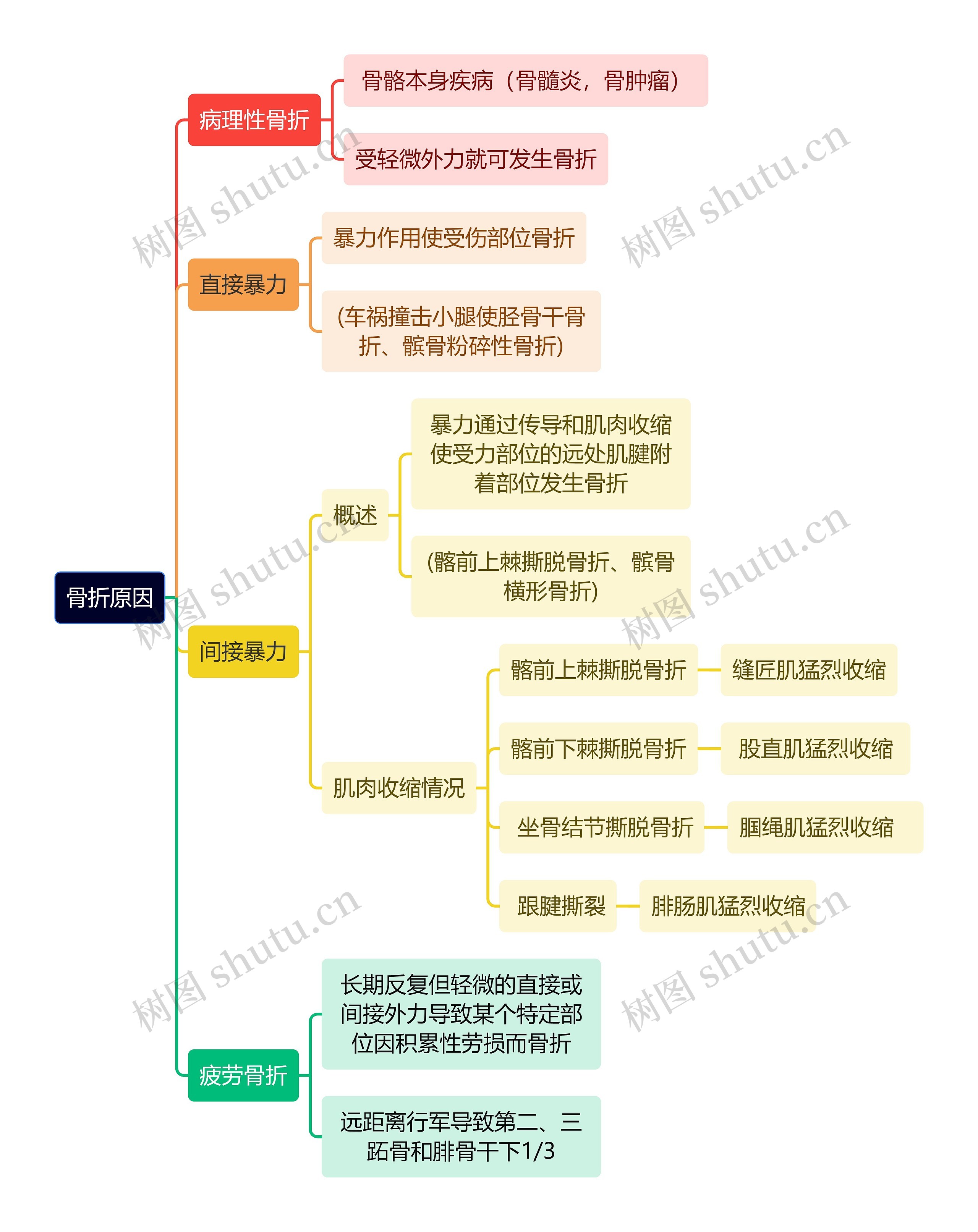 骨学知识骨折原因思维导图