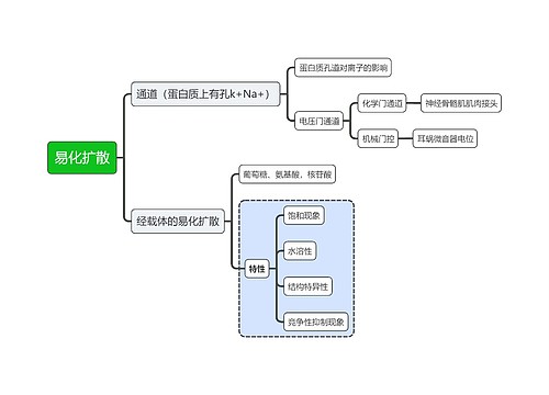 医学知识易化扩散思维导图