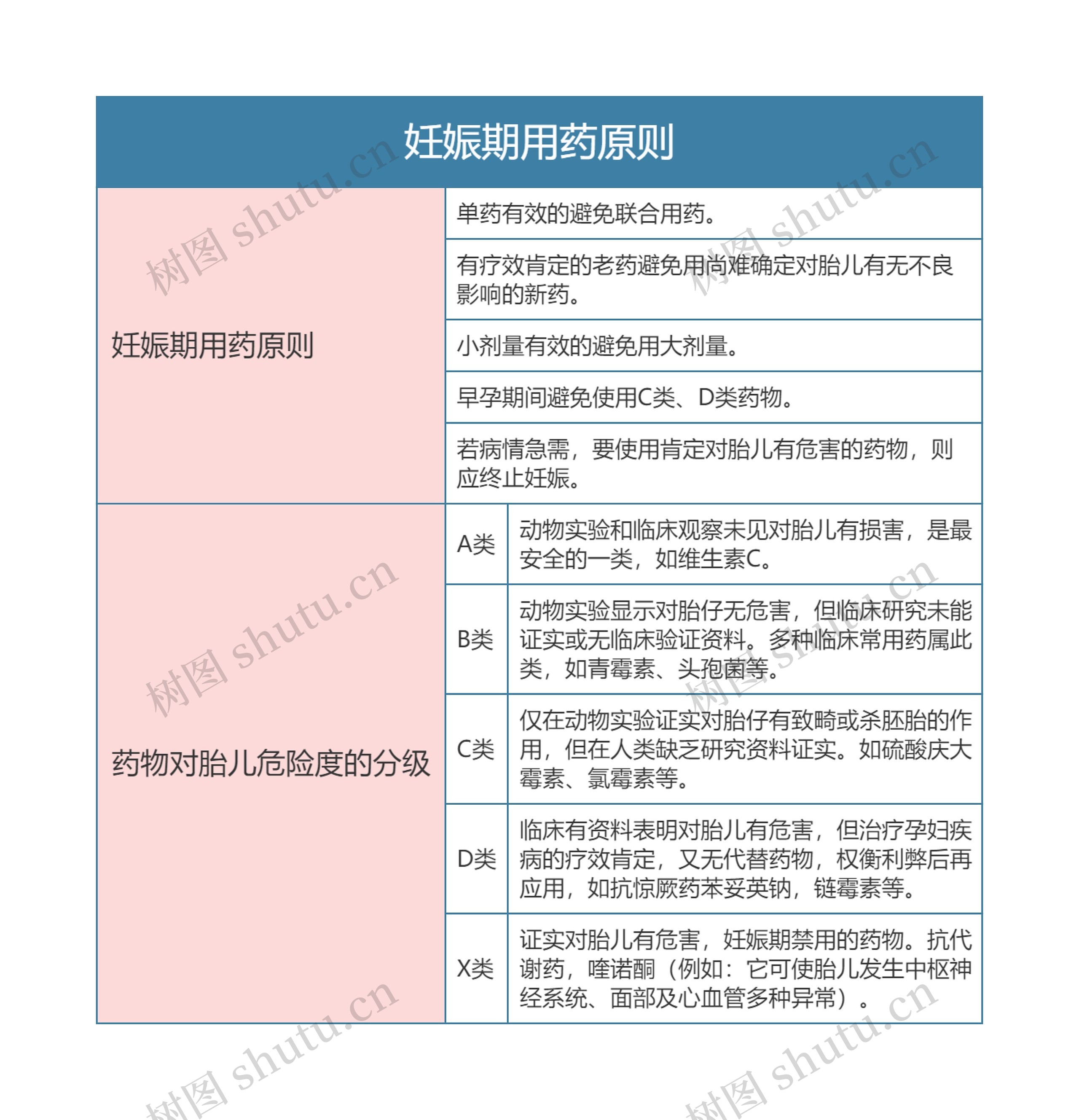 药理学  妊娠期用药原则思维导图