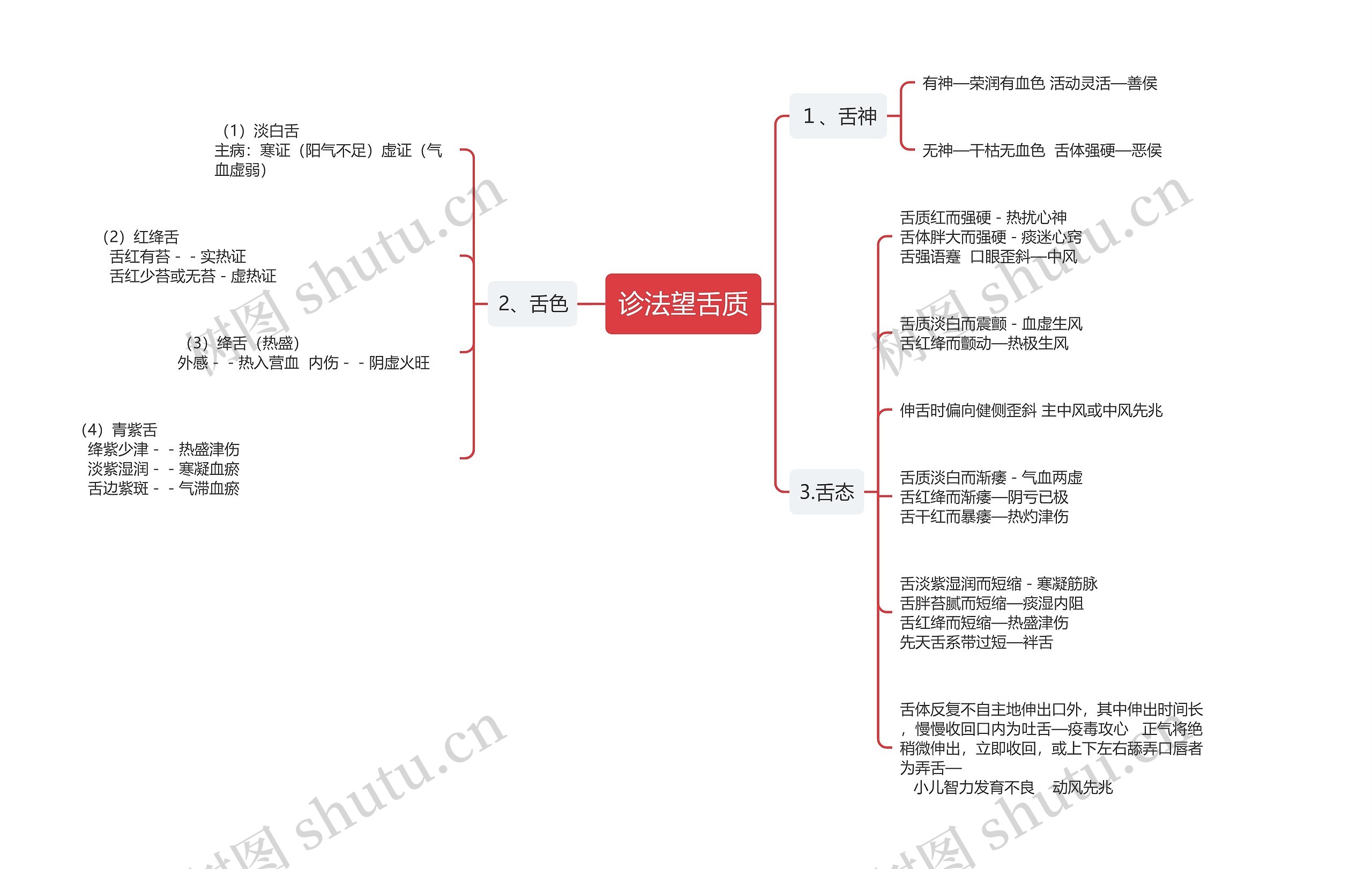 诊法望舌质思维导图