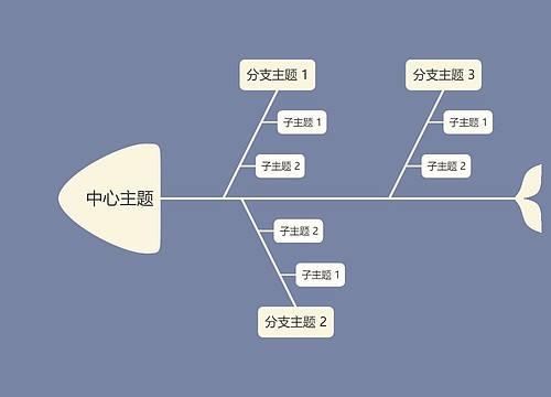 优雅烟灰色鱼骨图模板