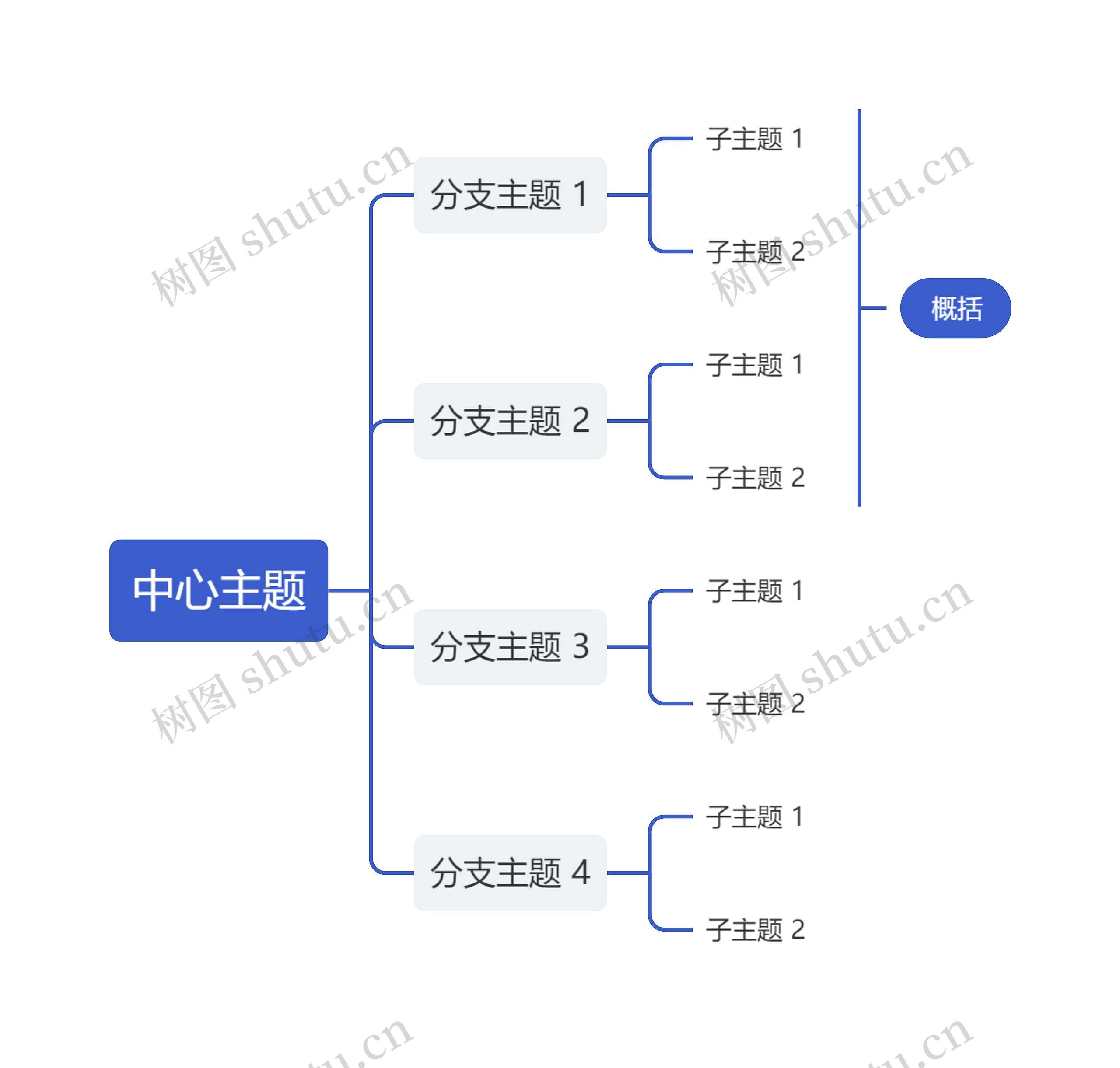 简约蓝色向右逻辑图主题模板