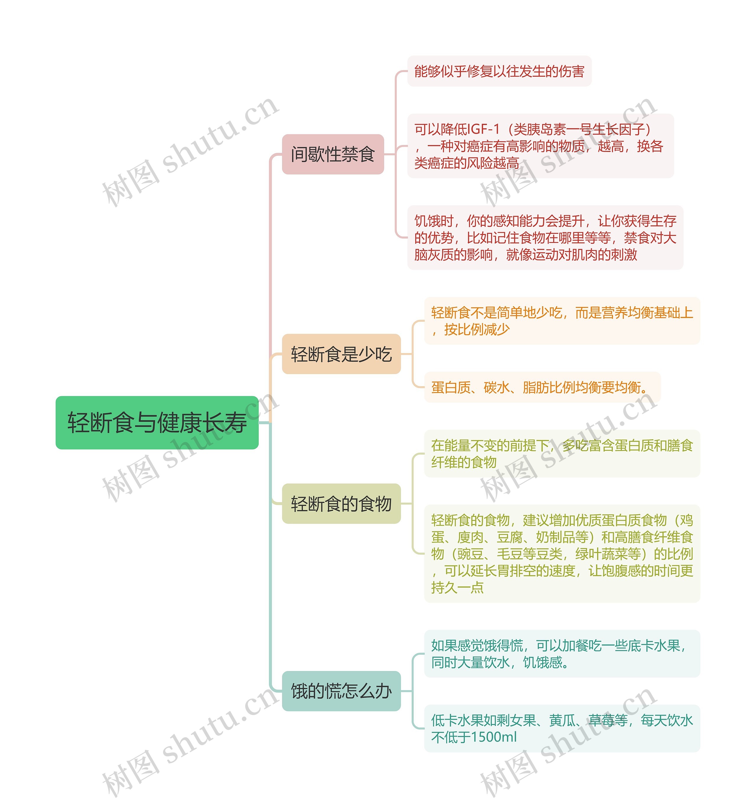 轻断食与健康长寿思维导图