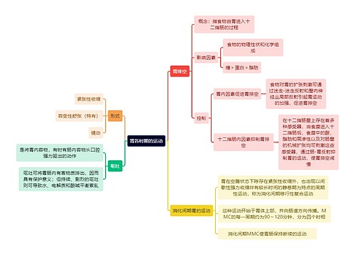 医学知识胃各时期的运动思维导图