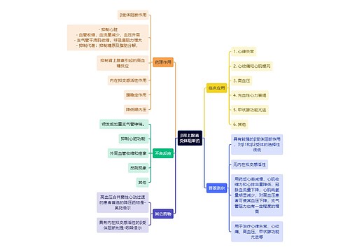 医学知识β肾上腺素受体阻断药思维导图