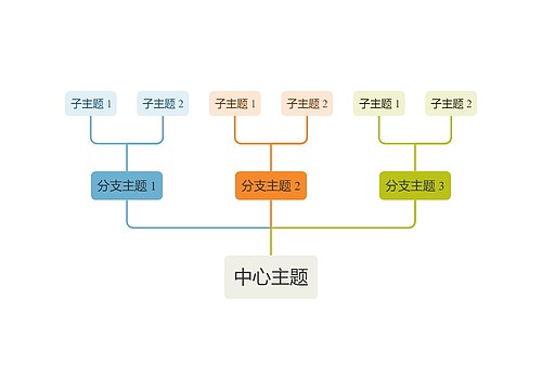 活力清爽彩红色向上树形图主题模板