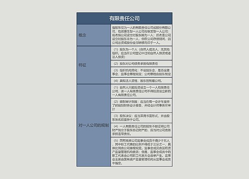 有限责任公司的思维导图