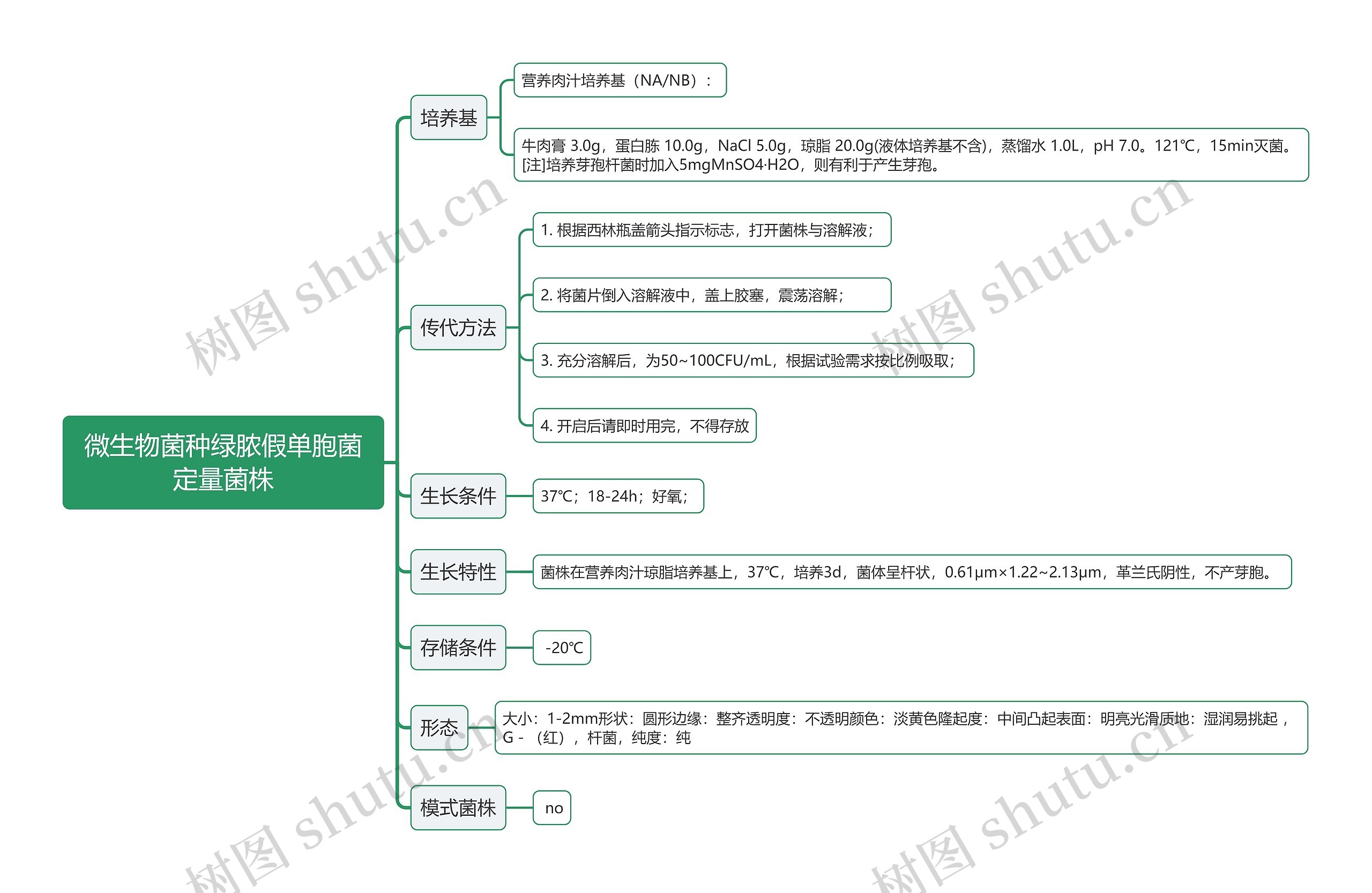 微生物菌种绿脓假单胞菌定量菌株思维导图