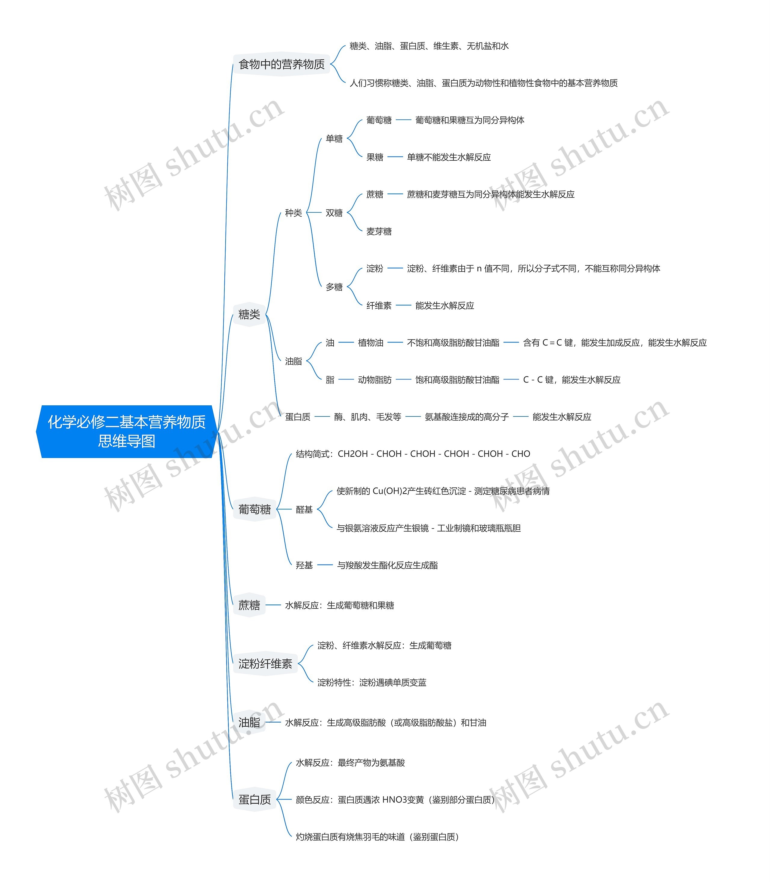 化学必修二基本营养物质思维导图