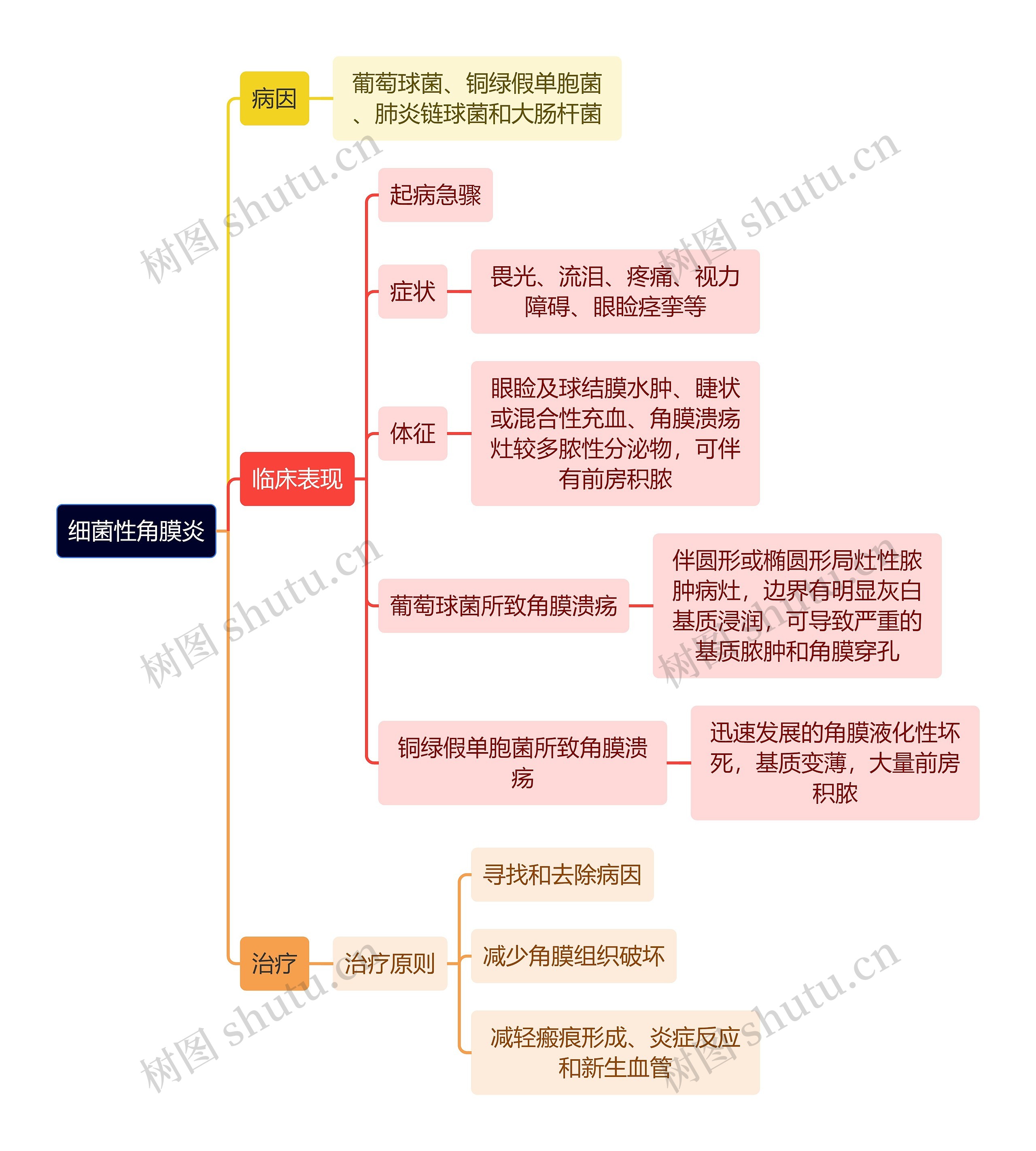 医学知识细菌性角膜炎思维导图