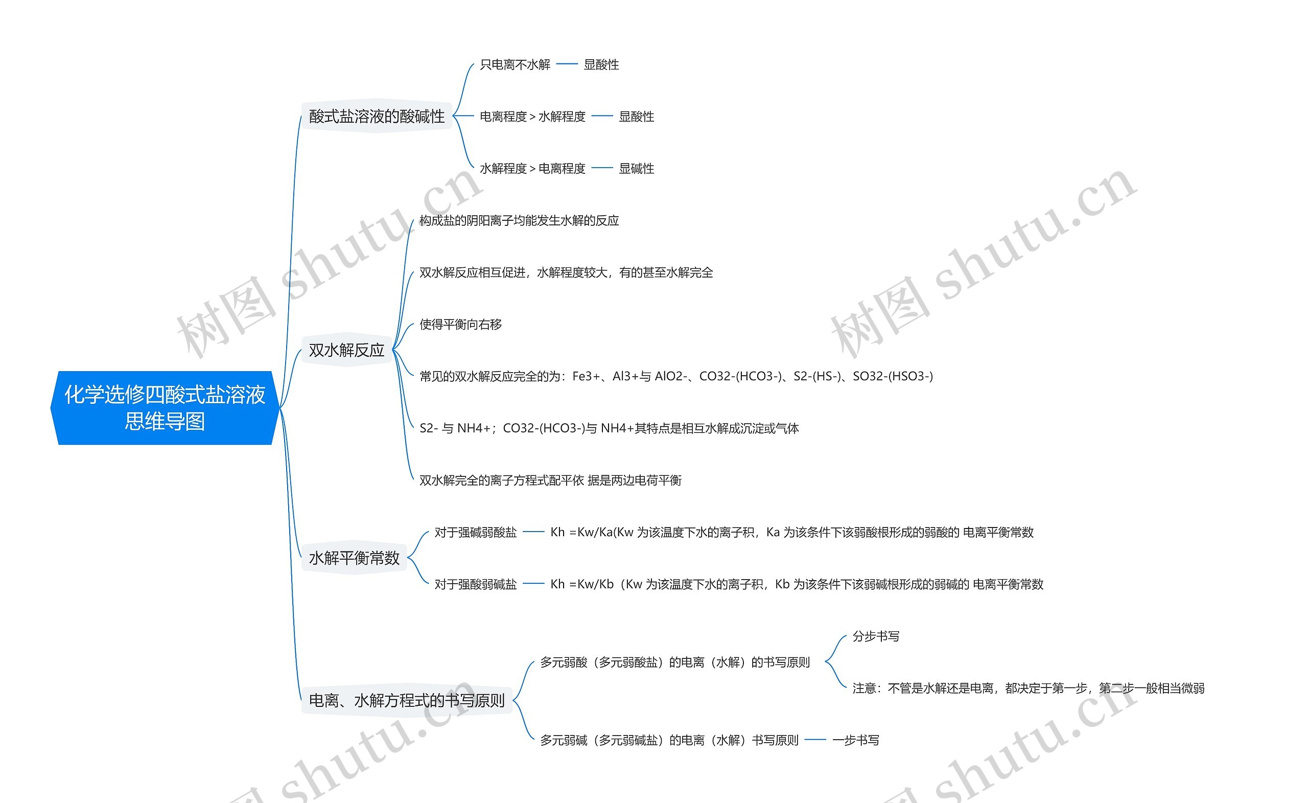 化学选修四酸式盐溶液思维导图