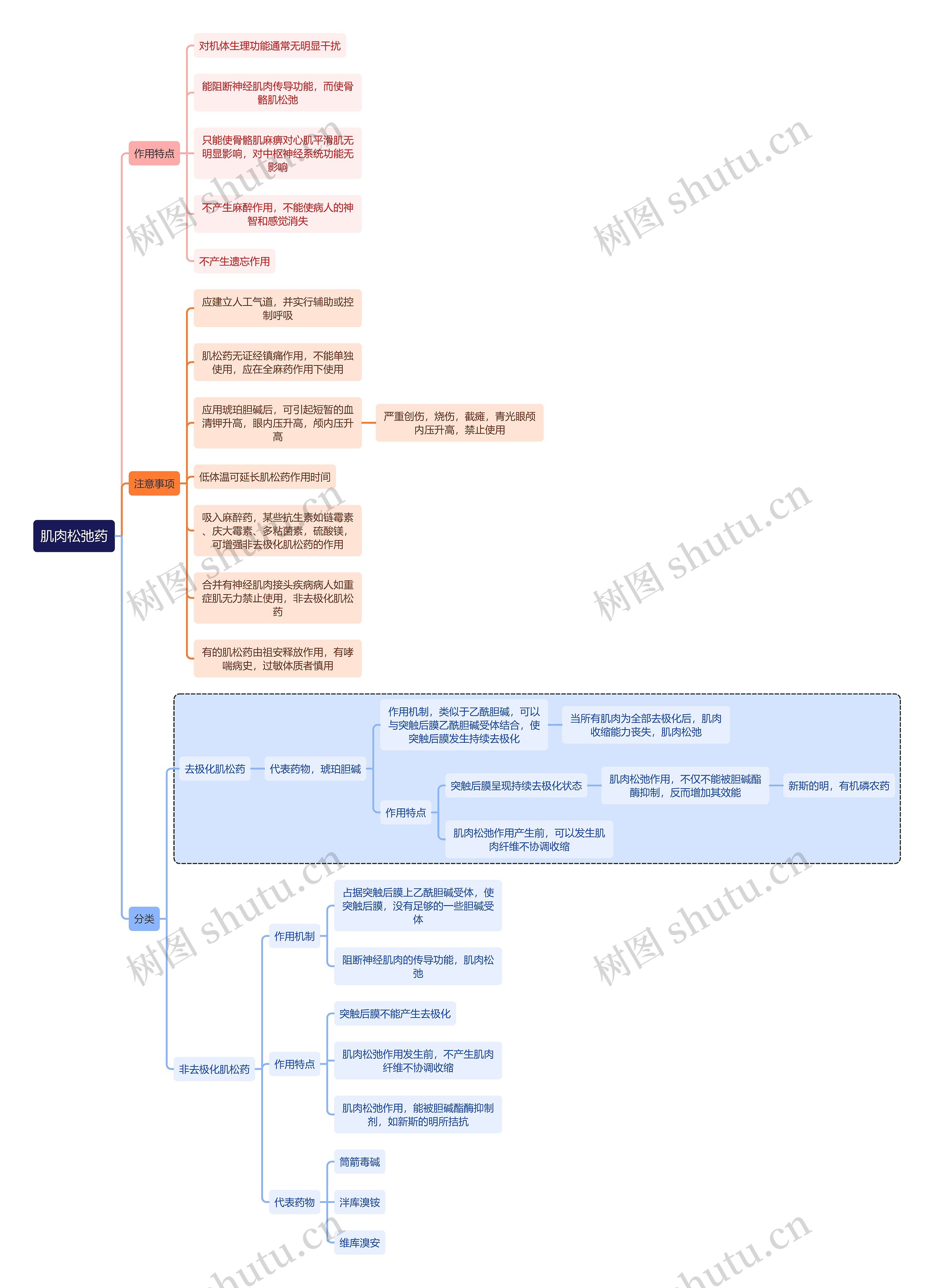 医学肌肉松弛药思维导图