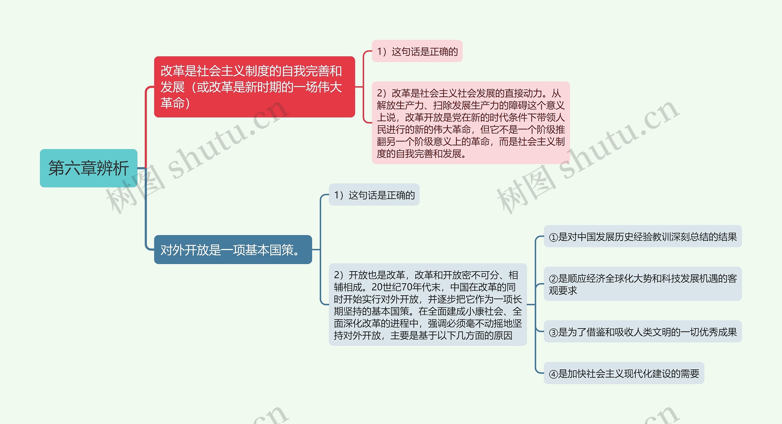 专升本毛概﻿第六章﻿辨析的思维导图