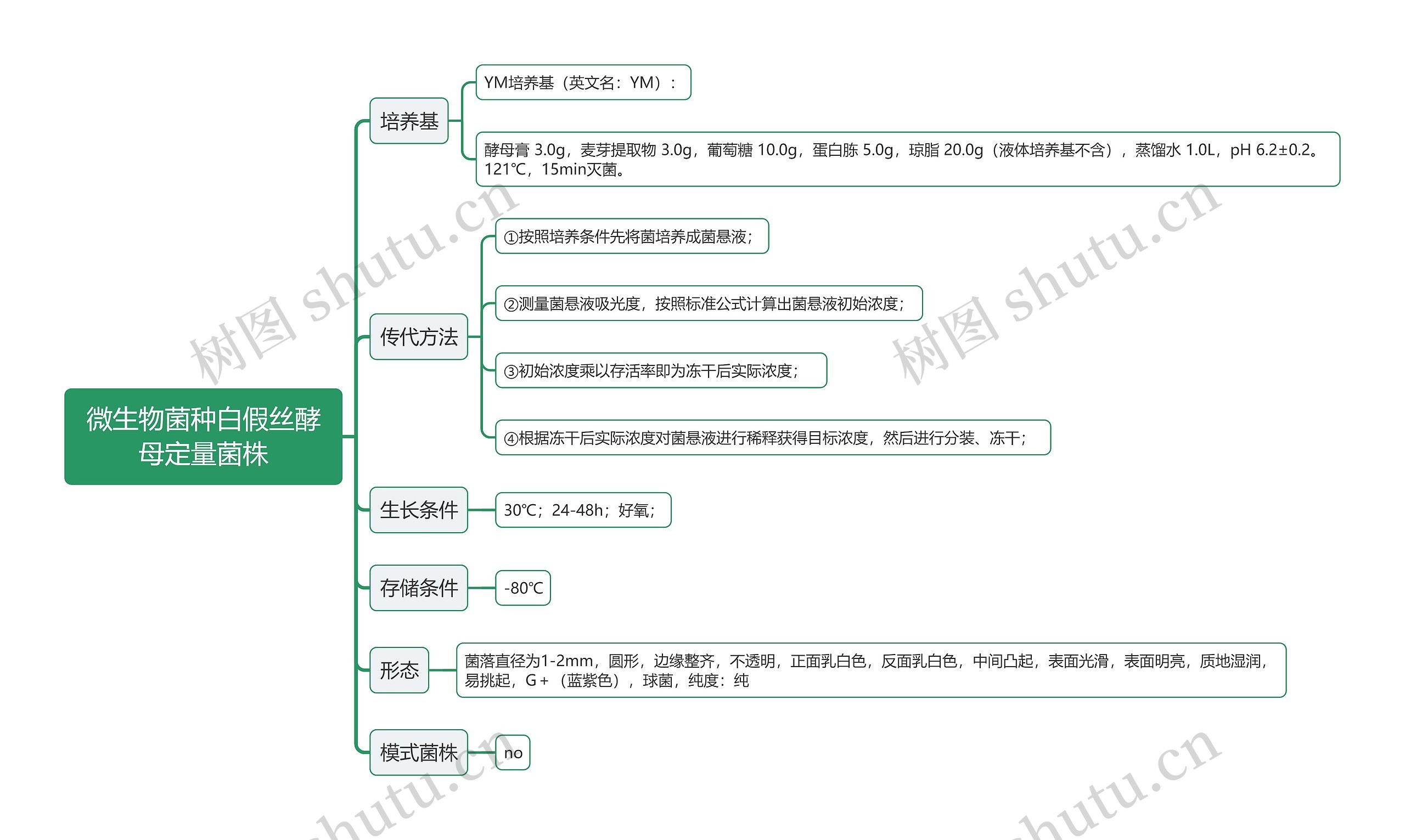 微生物菌种白假丝酵母定量菌株思维导图