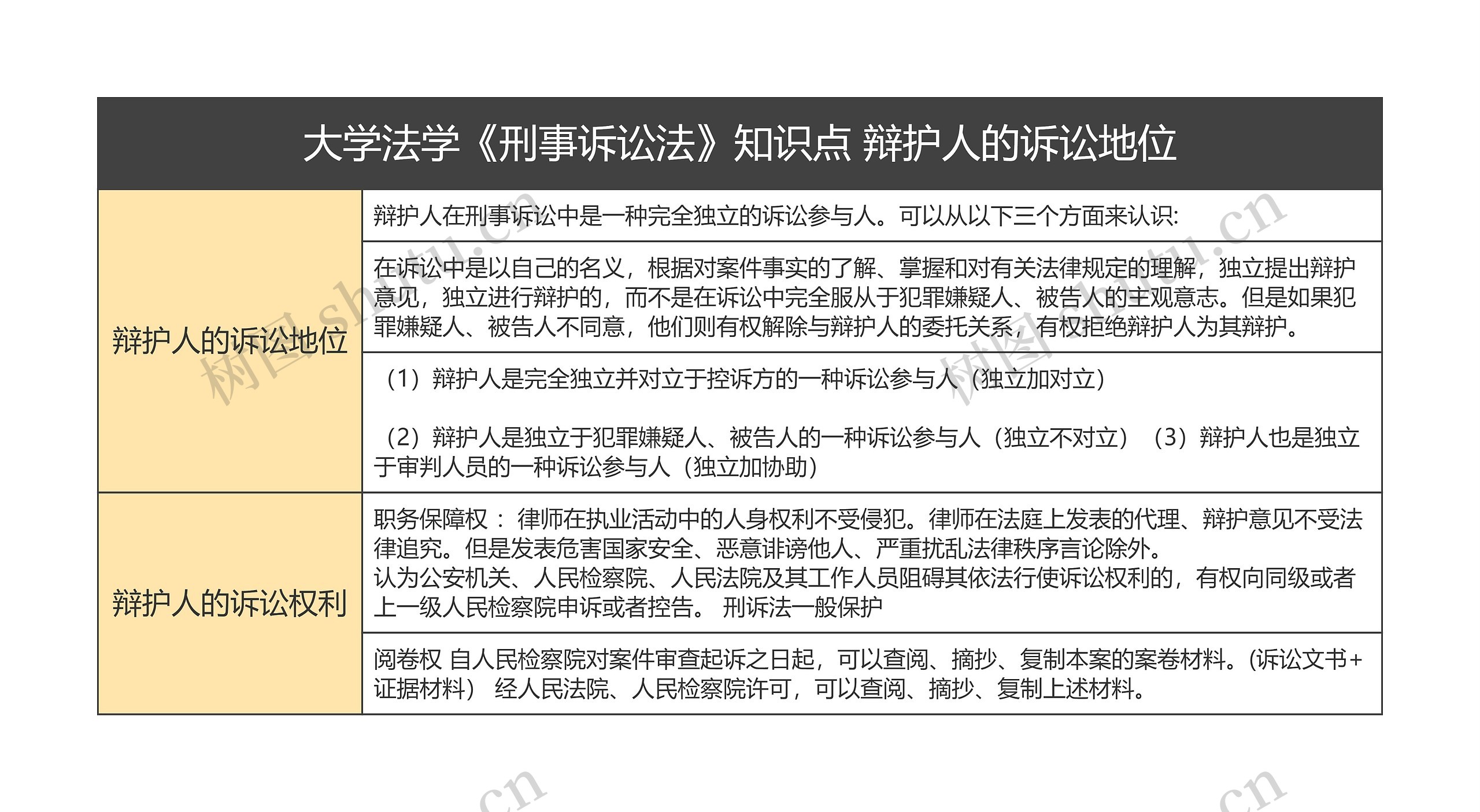 大学法学《刑事诉讼法》知识点 辩护人的诉讼地位