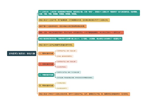 《中药学》知识点：奇经八脉