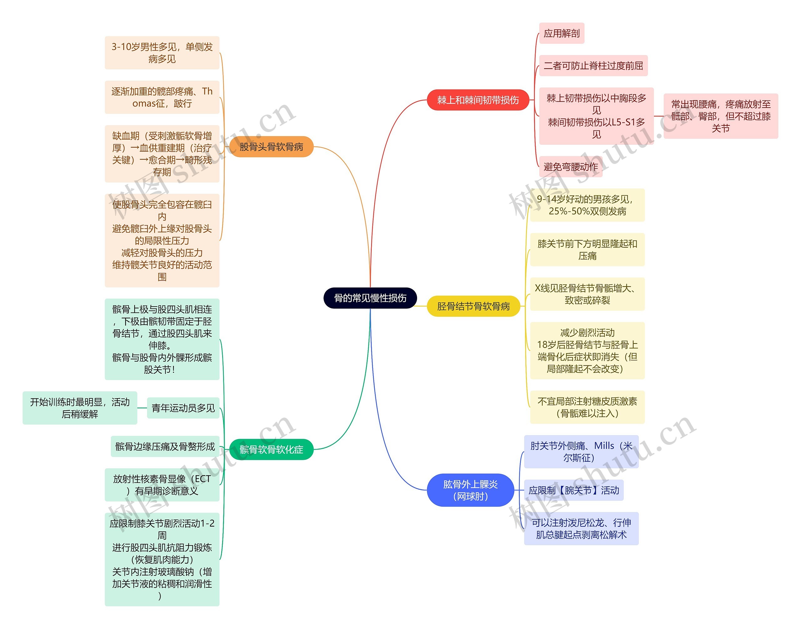 骨学知识骨的常见慢性损伤思维导图
