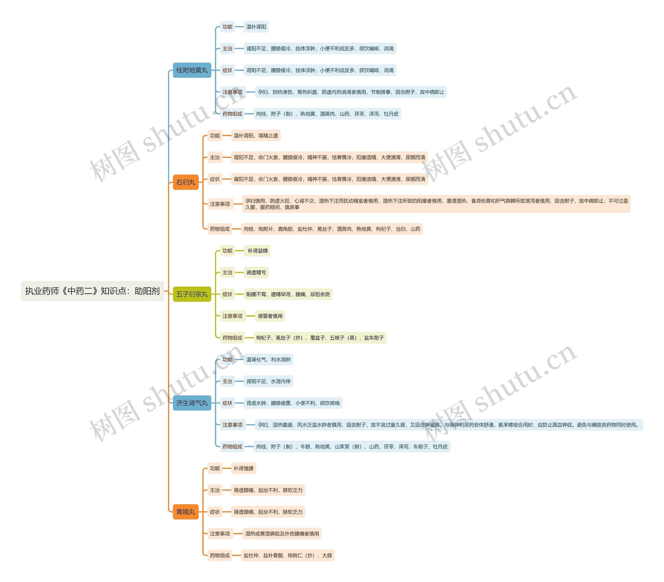 执业药师《中药二》知识点：助阳剂思维导图