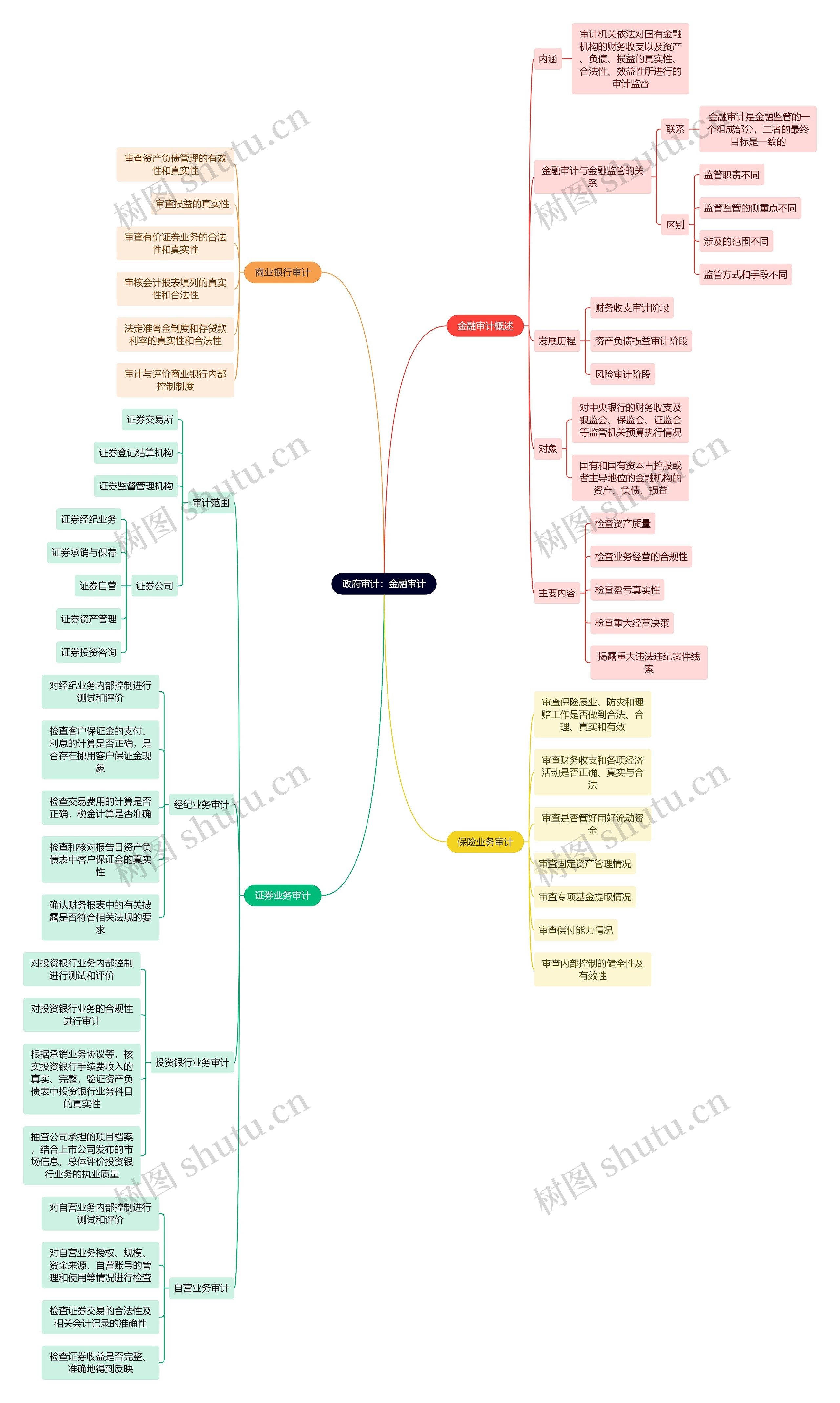 政府审计：金融审计思维导图