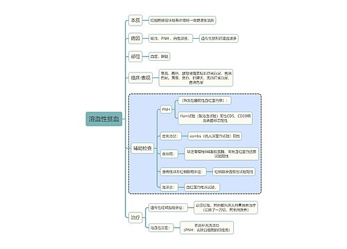 医学知识溶血性贫血思维导图