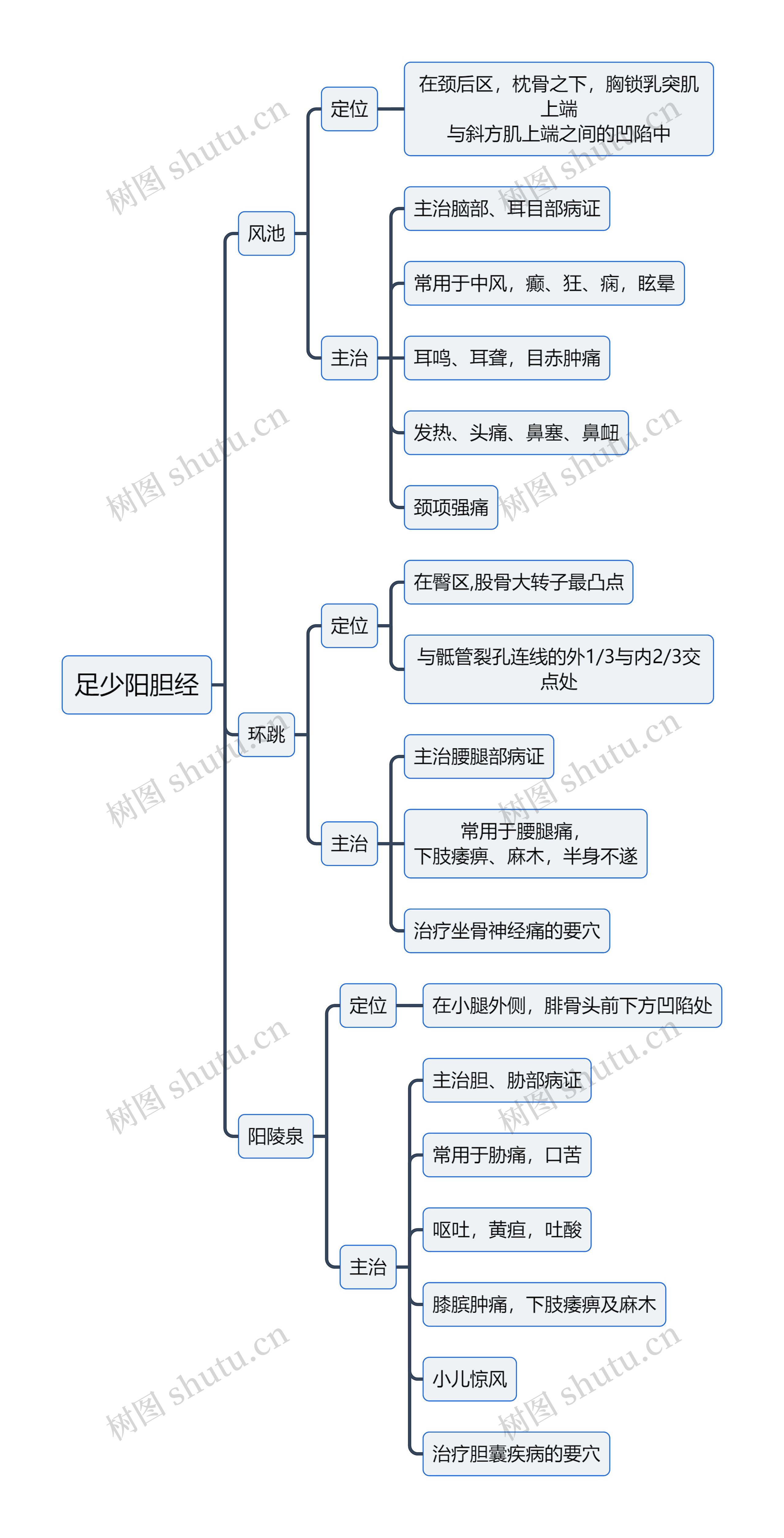 中医知识足少阳胆经思维导图