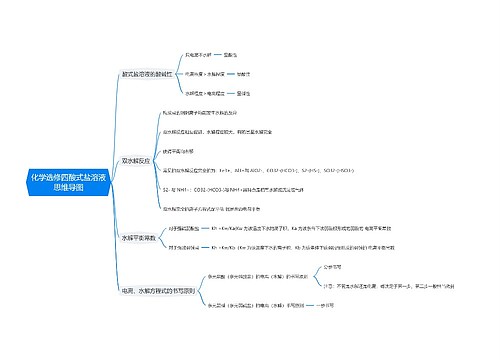化学选修四酸式盐溶液思维导图