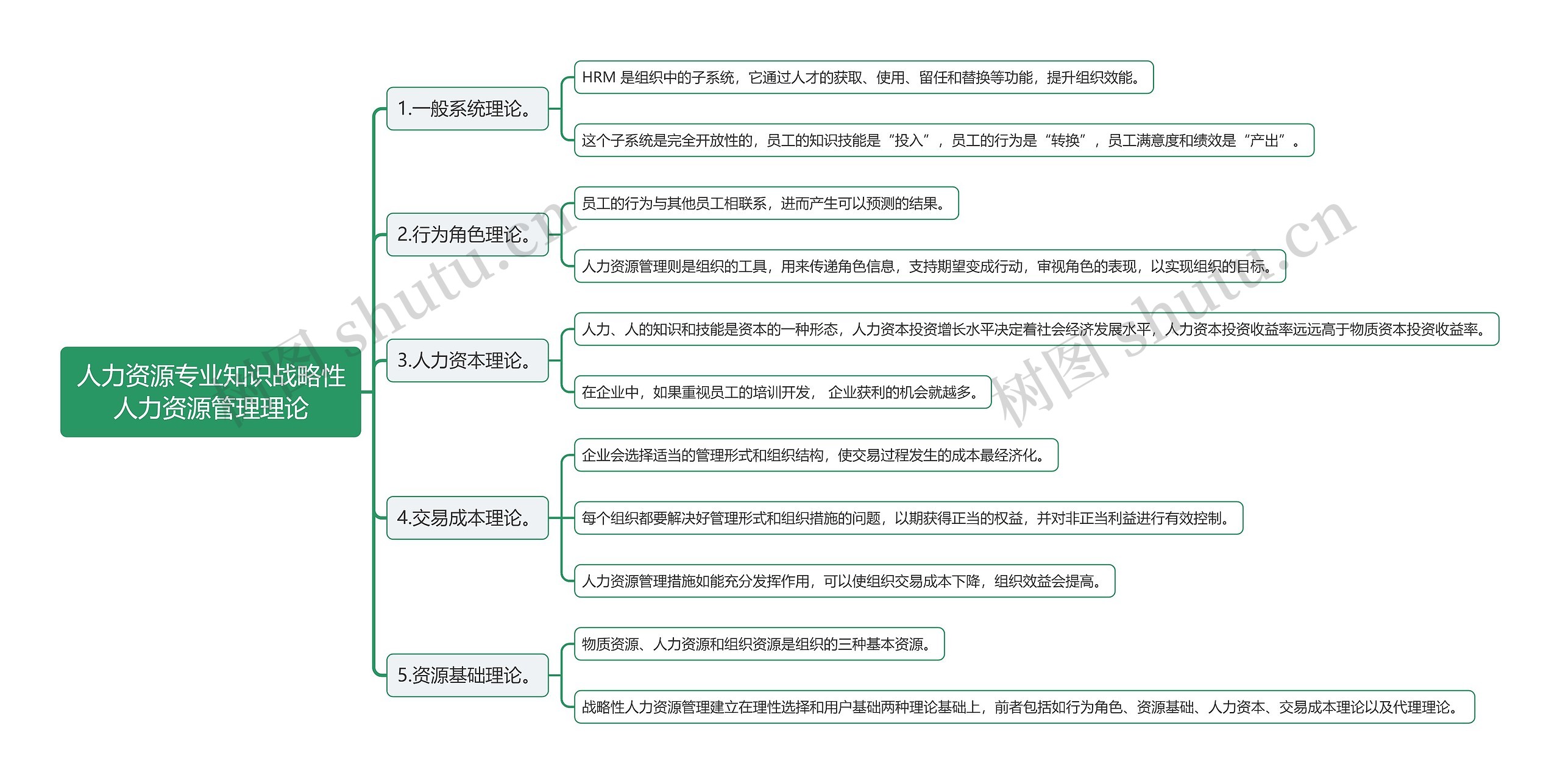 人力资源专业知识战略性人力资源管理理论思维导图