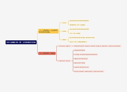 注会《战略》第一章：公司的使命与目标