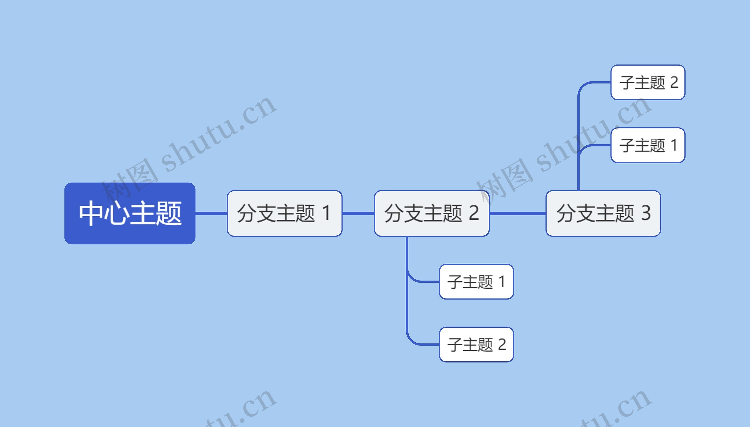 蓝色系简约中心主题时间图