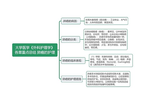 大学医学《外科护理学》各章重点总结 肺癌的护理