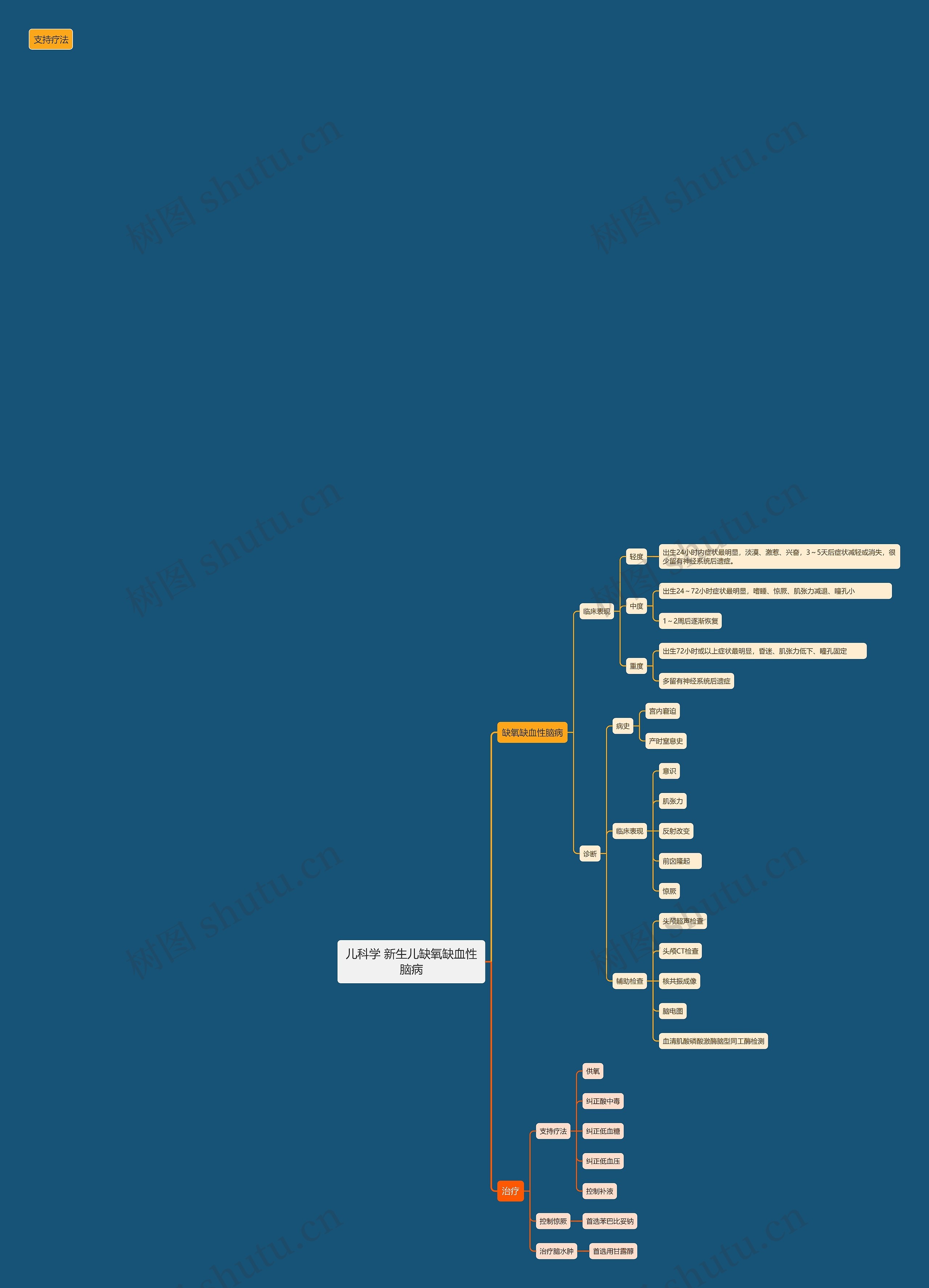 儿科学 新生儿缺氧缺血性脑病思维导图