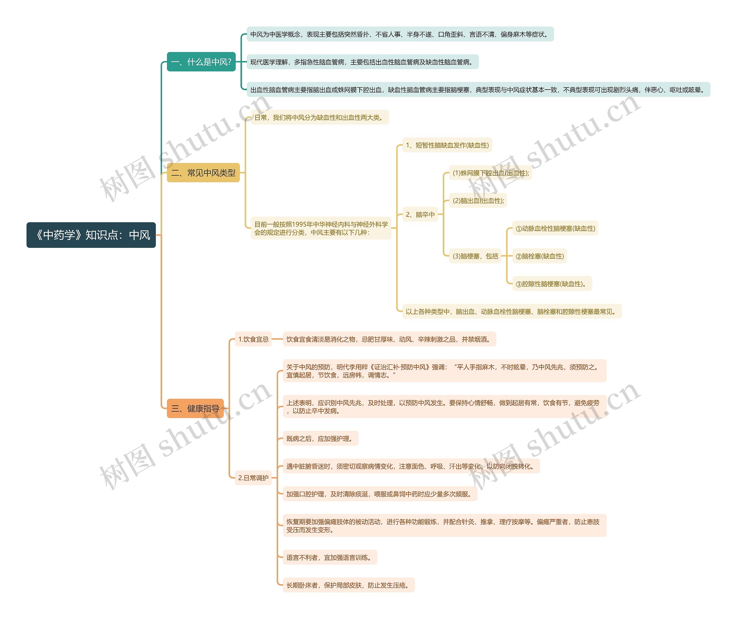 《中药学》知识点：中风思维导图