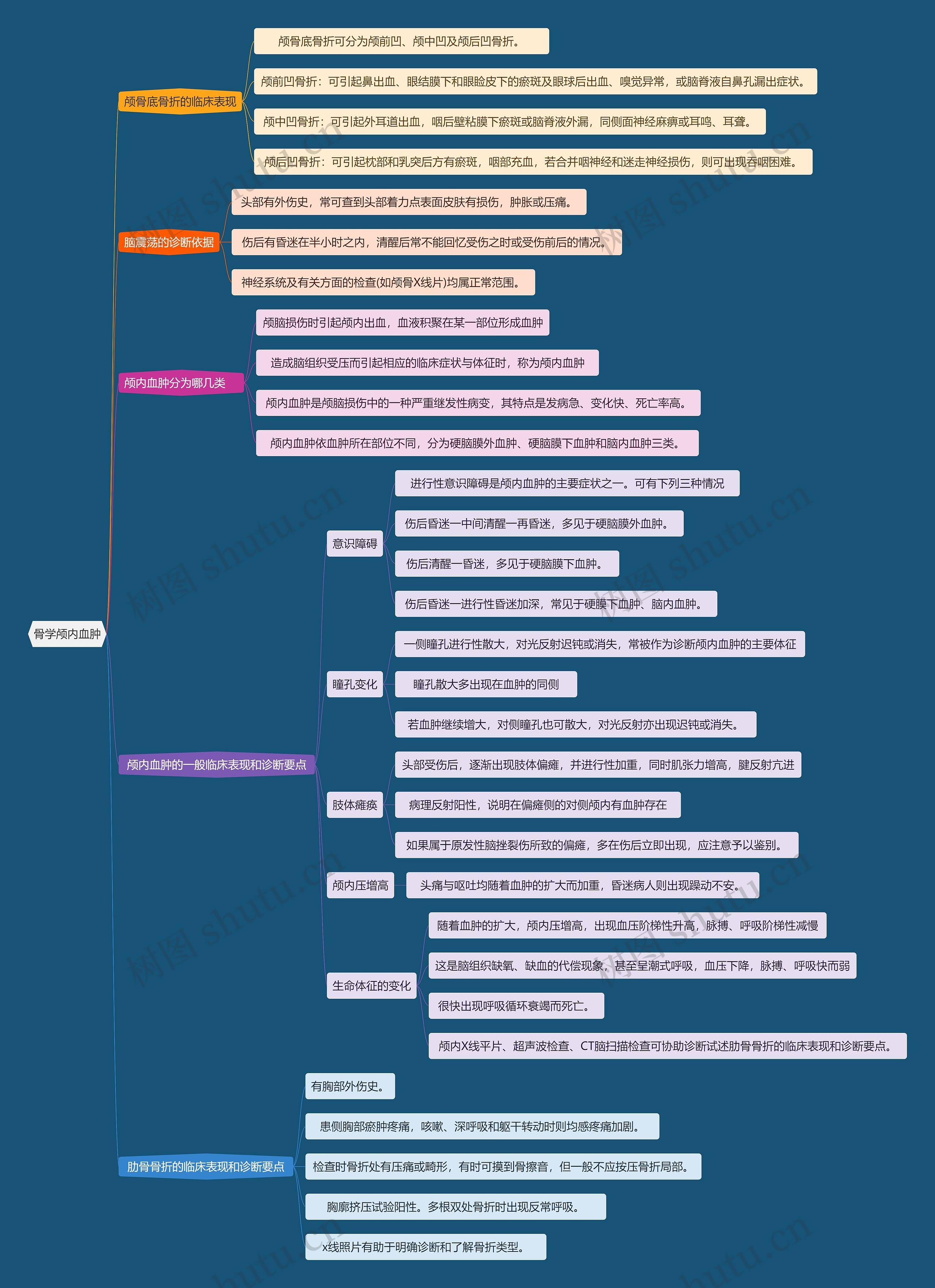 骨学颅内血肿思维导图