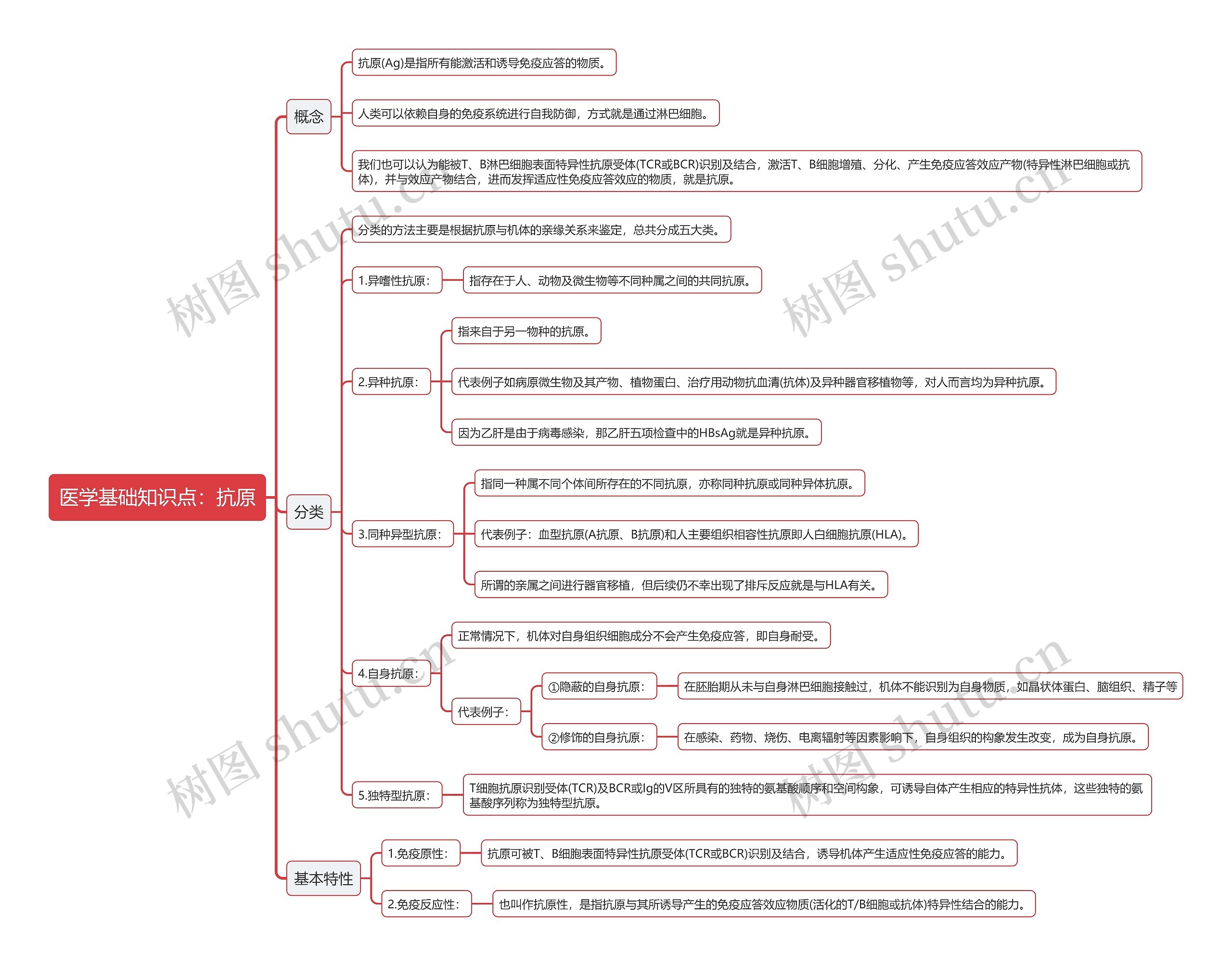 医学基础知识点：抗原思维导图