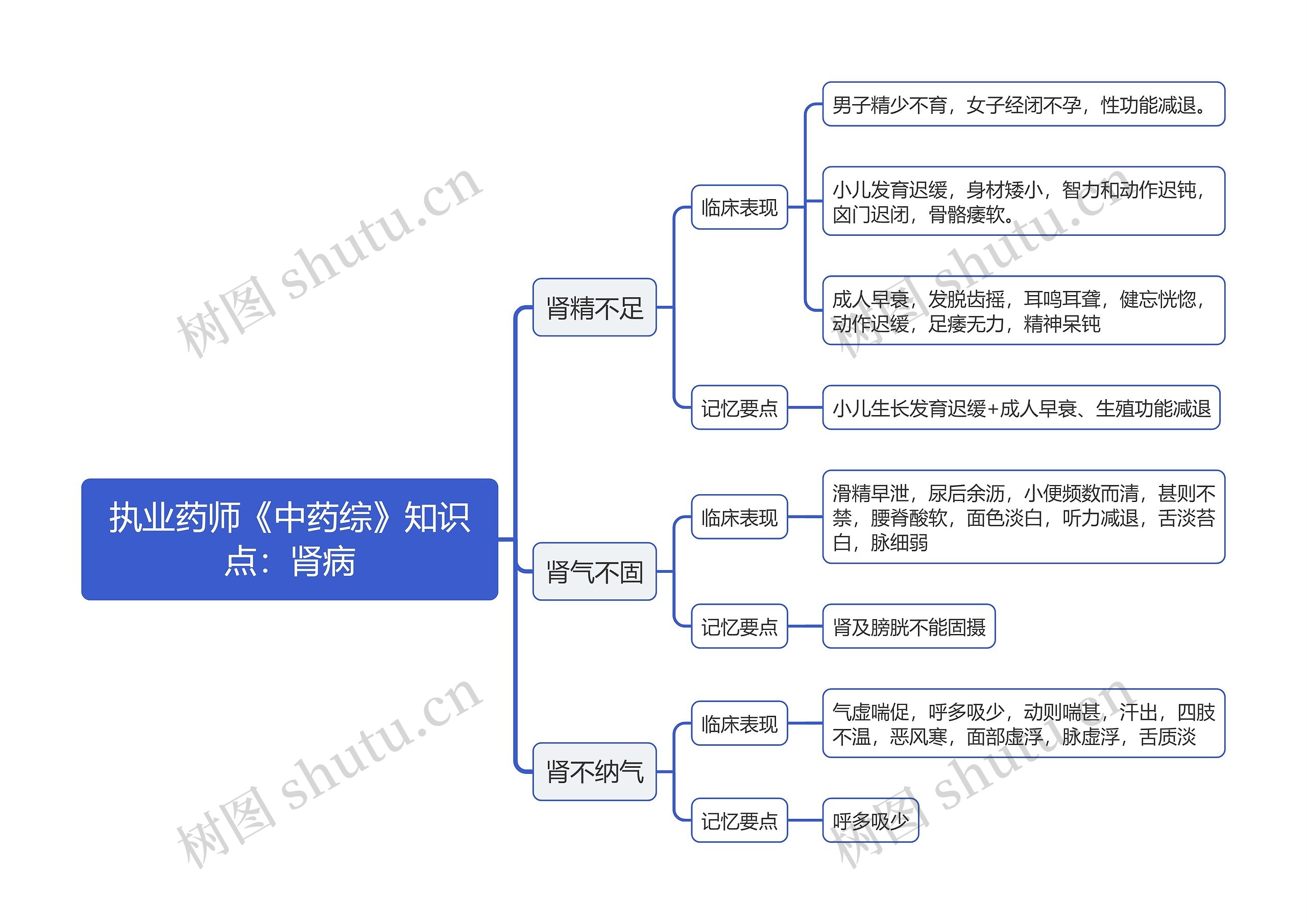 执业药师《中药综》知识点：肾病思维导图