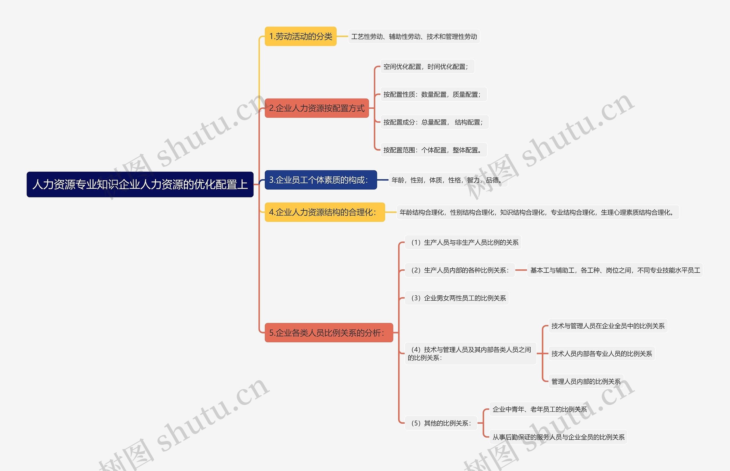 人力资源专业知识企业人力资源的优化配置上思维导图