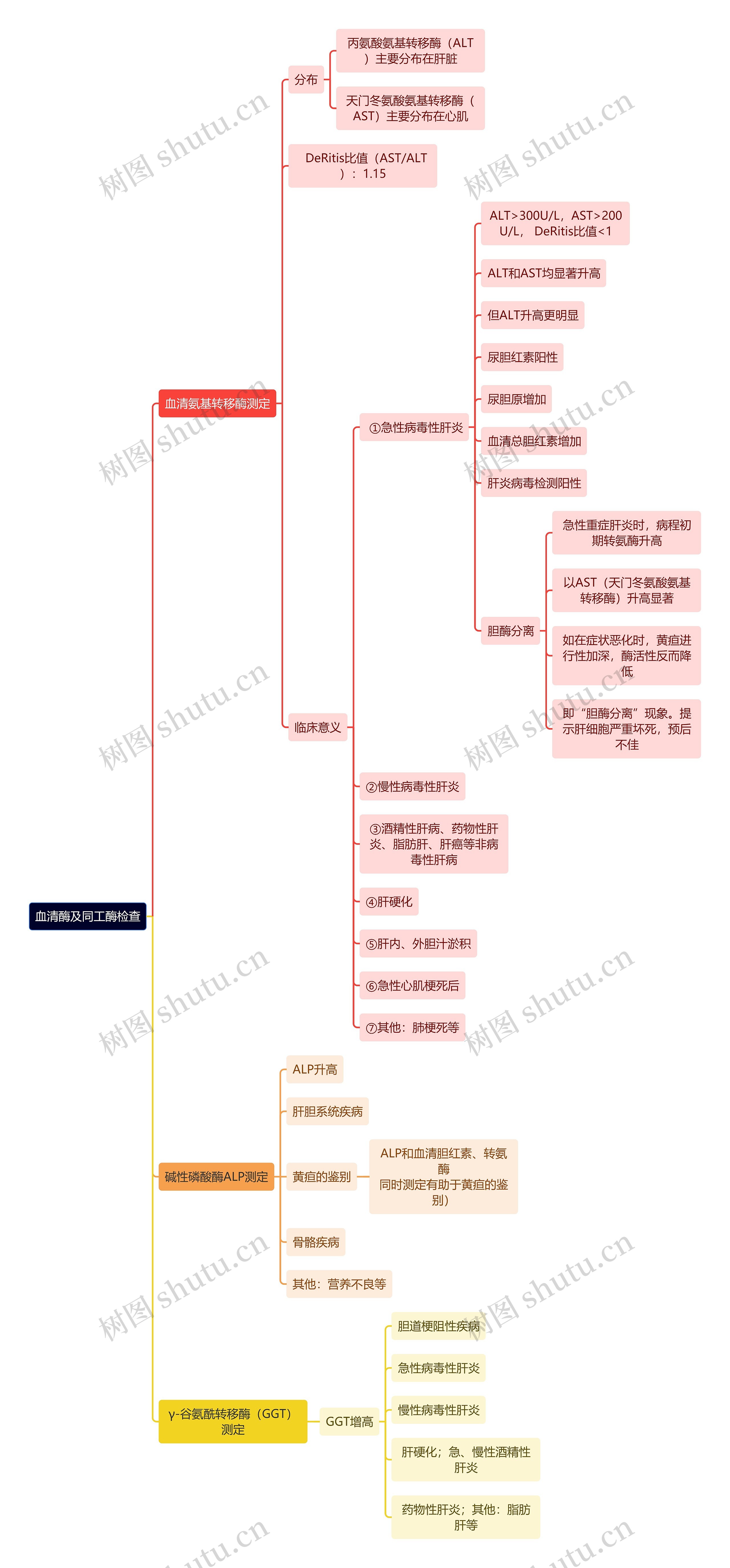 医学知识血清酶及同工酶检查思维导图